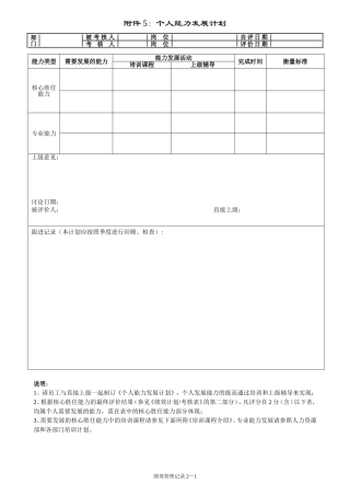 个人能力发展计划