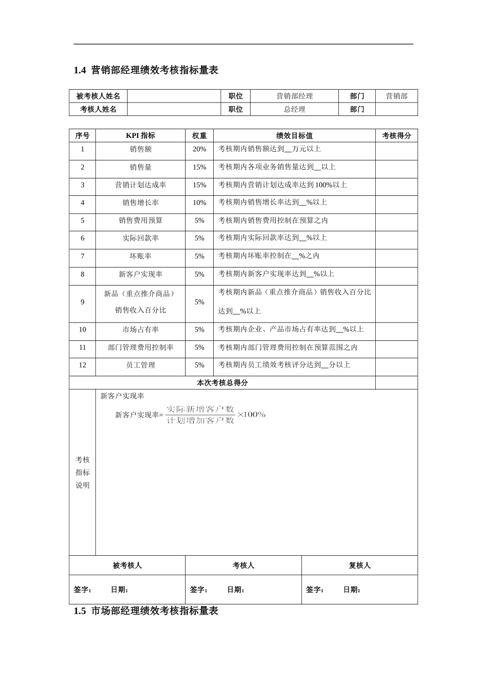 营销企划人员KPI绩效量化考核_第3页