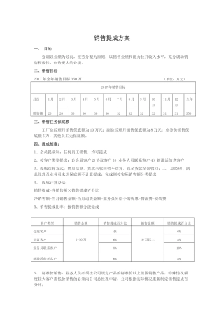 工厂销售提成方案