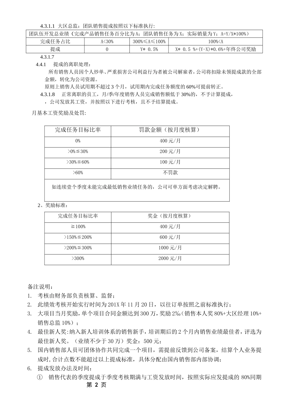 国内销售直接销售人员提成方案_第2页