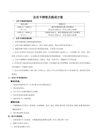 会员卡销售及提成方案