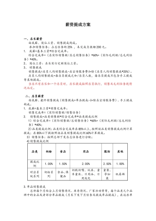 零售业销售提成方案