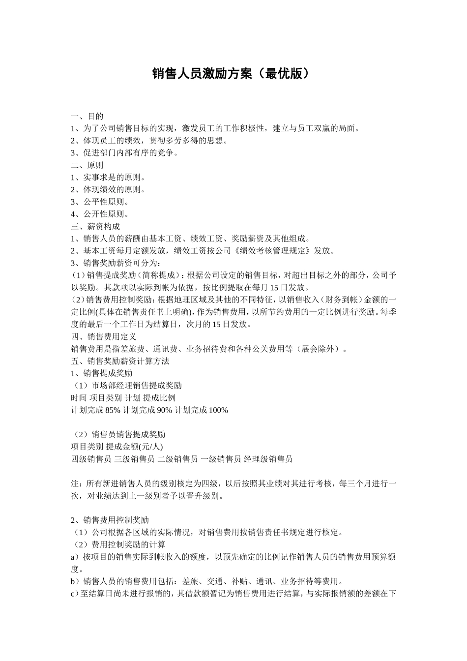 销售人员激励方案(最优版)_第1页