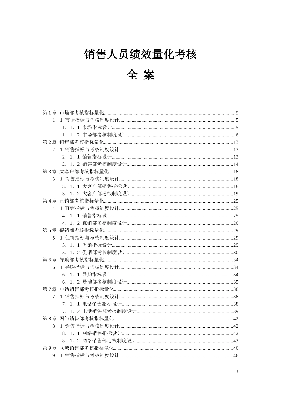 销售人员KPI绩效考核量化考核制度表格大全完整_第1页