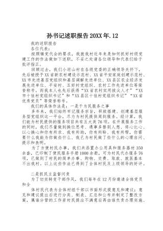 孙书记述职报告20XX年.12