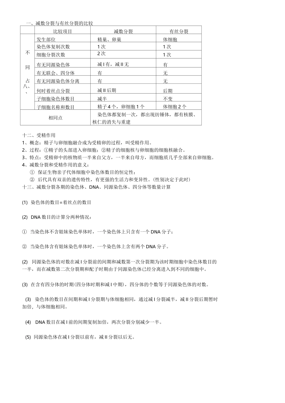 减数分裂知识点总结_第2页
