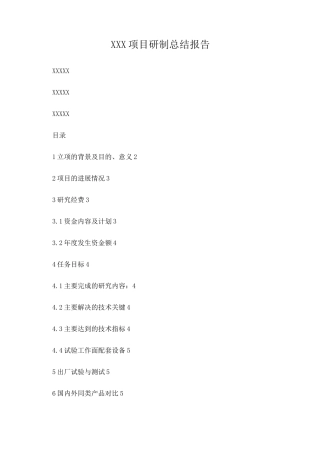 研制总结报告