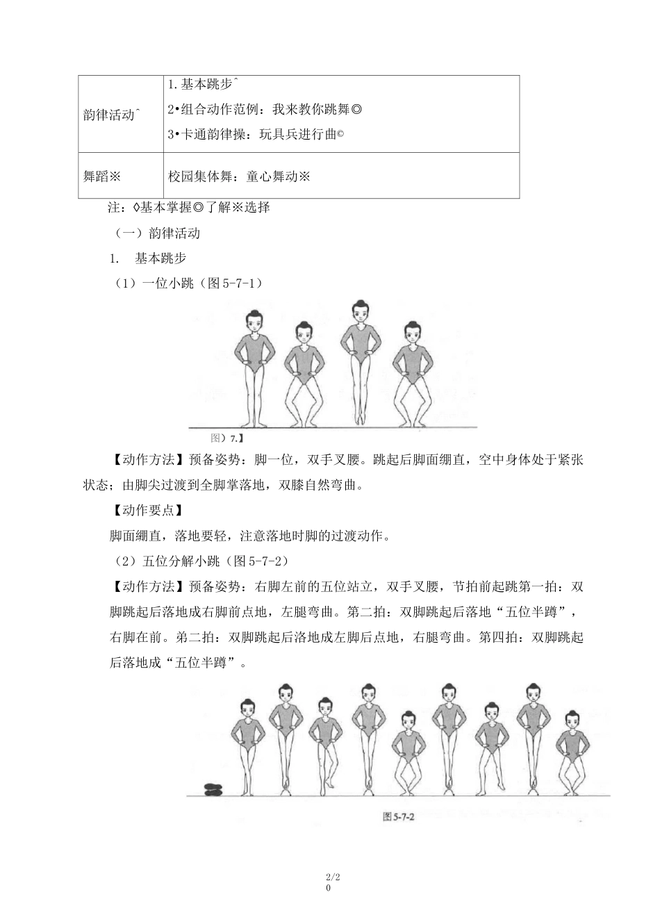 【教师共享】《韵律活动和舞蹈》精品教案 (1)_第2页