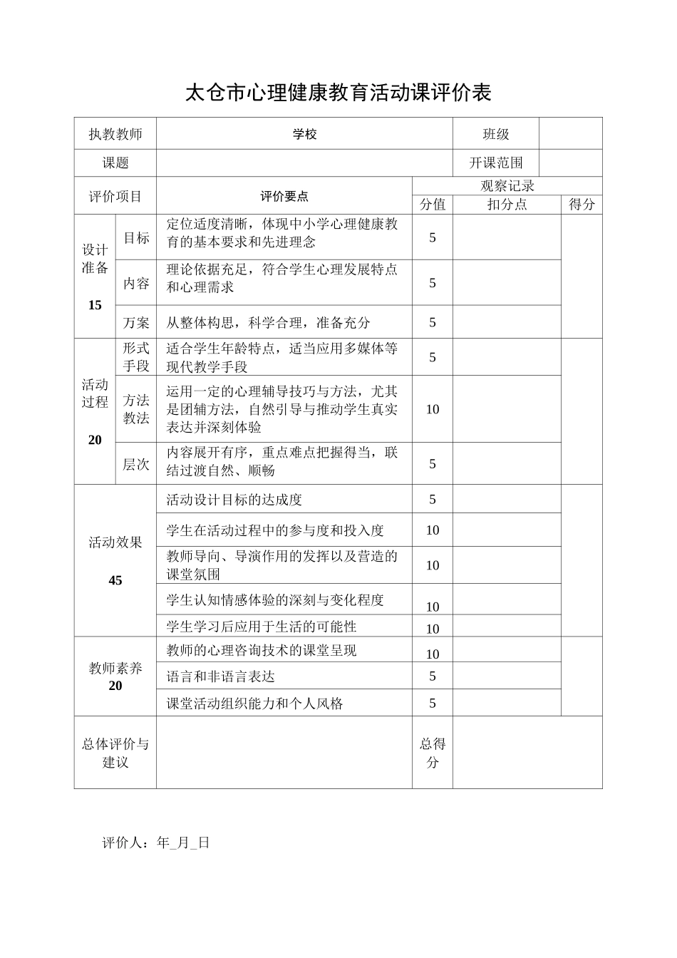 心理健康教育课堂教学评价_第2页