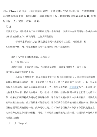 团队建设总结为5P
