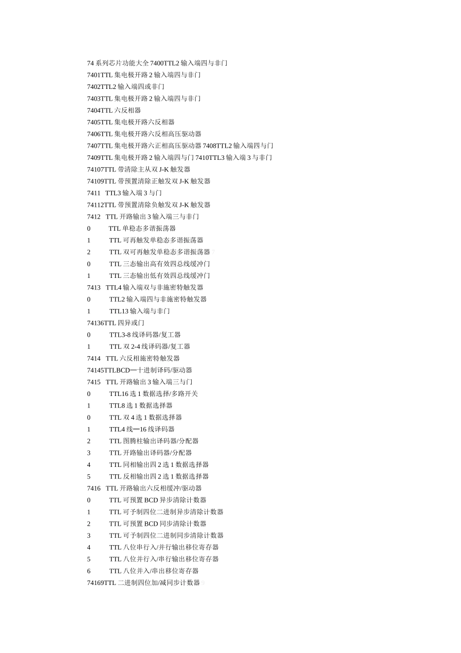 74系列芯片功能大全_第1页