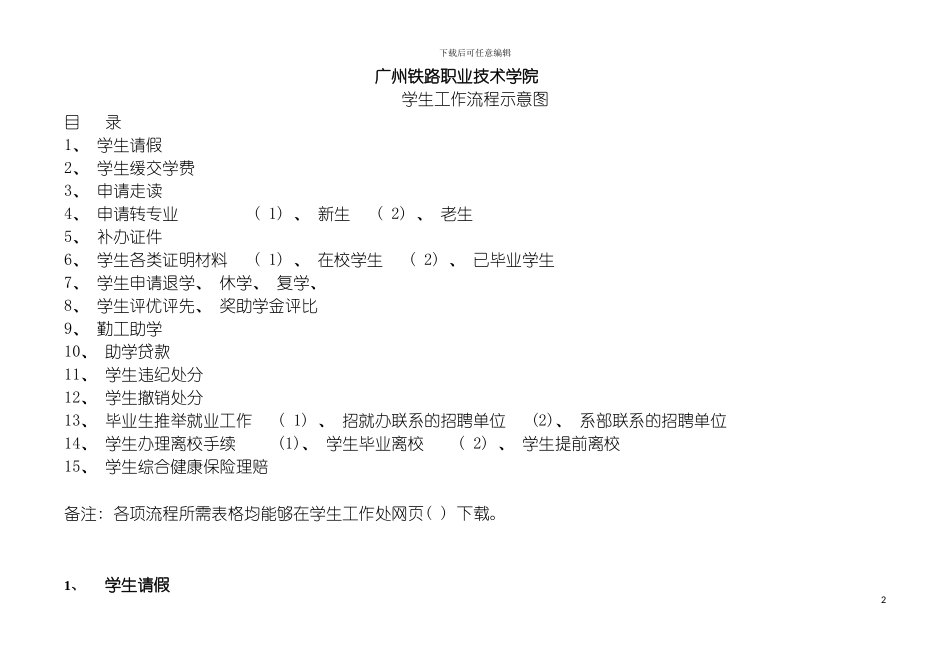 学生工作流程示意图学生管理工作流程示意图模板_第2页