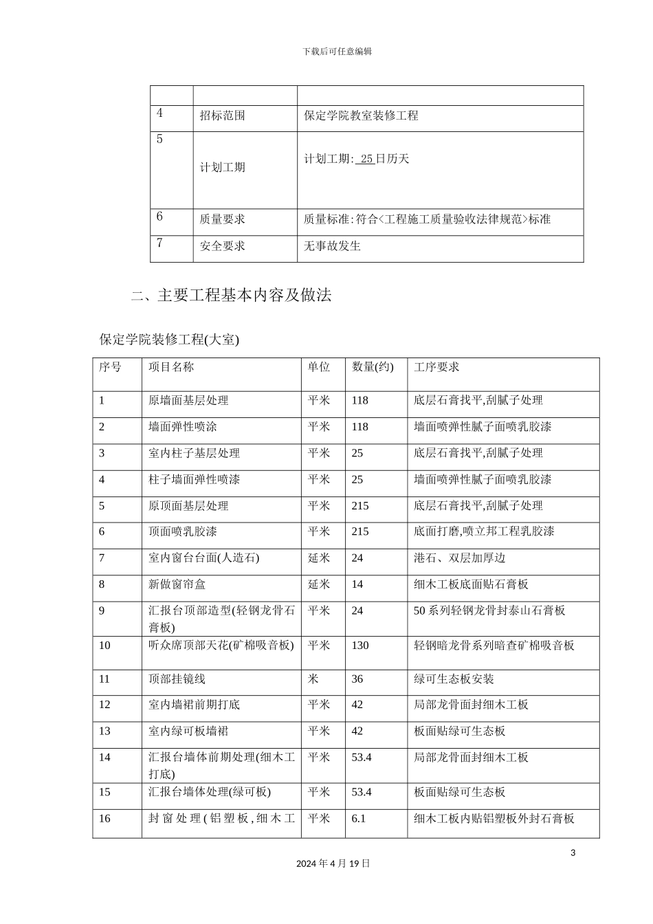 学院装修施工方案培训资料_第3页