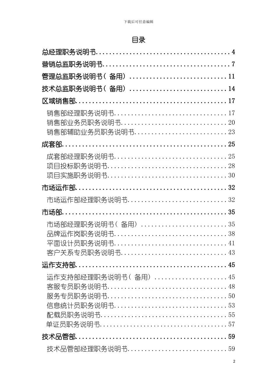 宁波华能国际贸易有限公司职务说明书模板_第3页