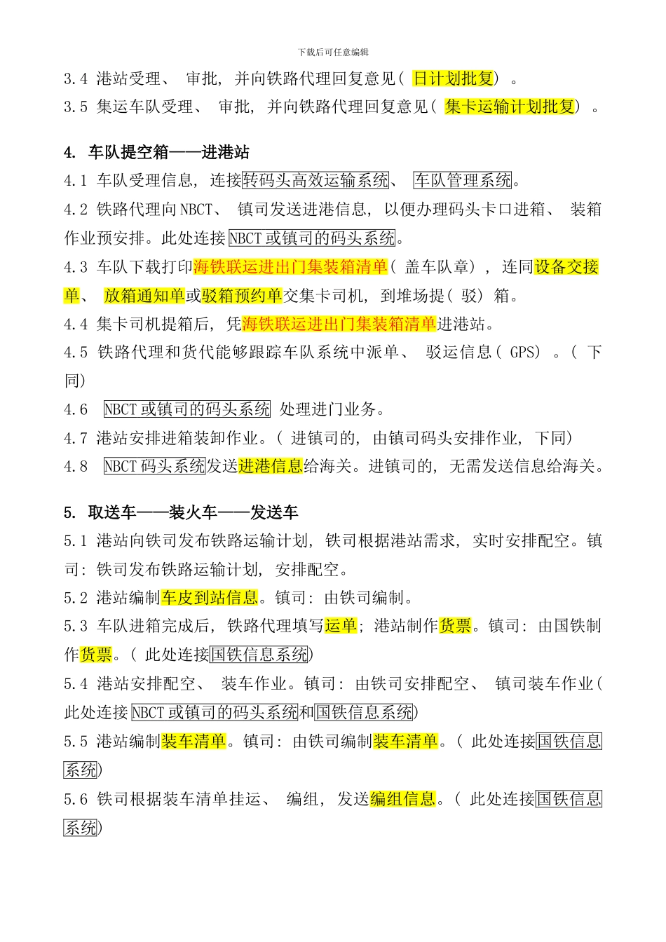 宁波港集装箱海铁联运业务流程样本_第2页