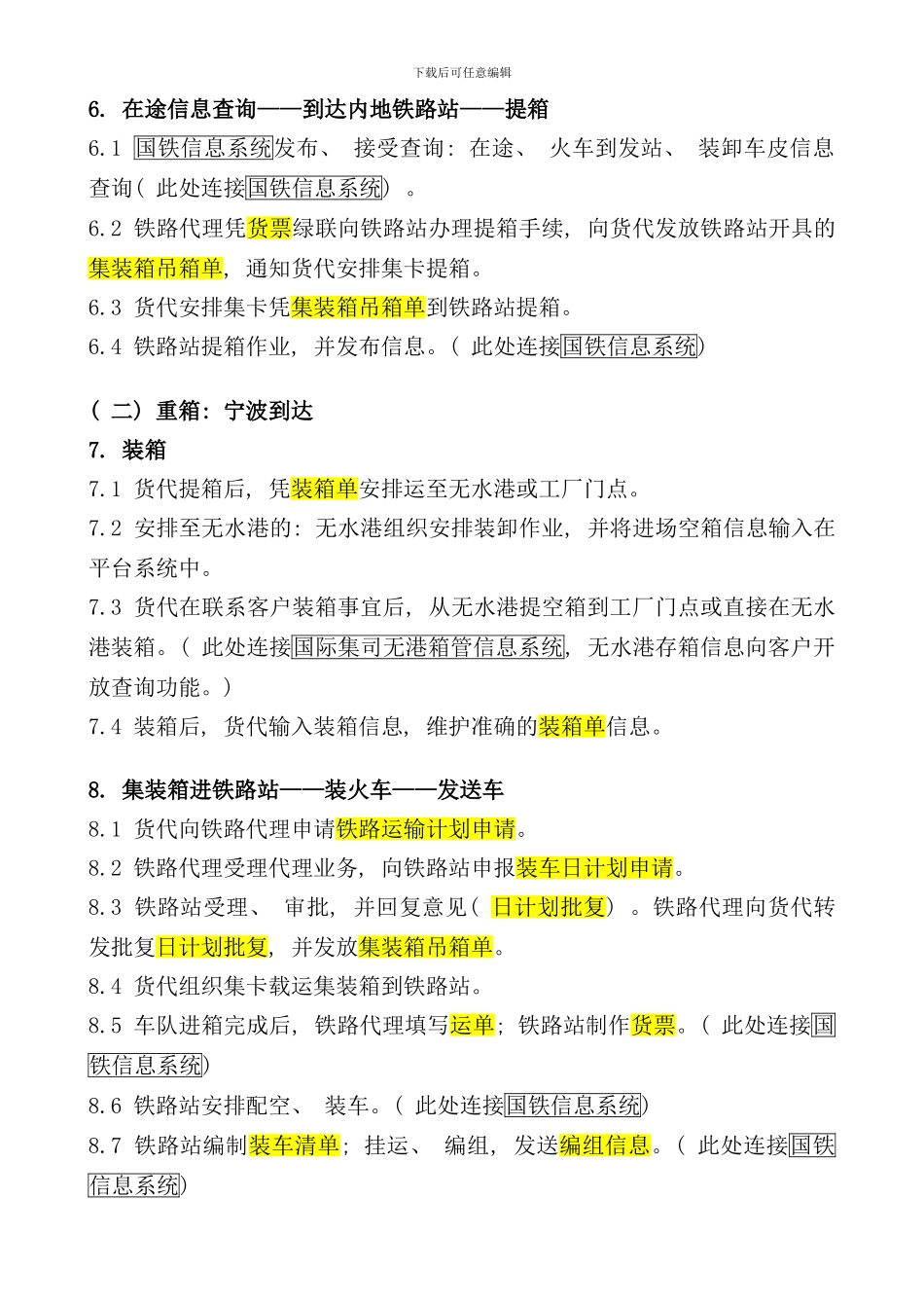 宁波港集装箱海铁联运业务流程样本_第3页