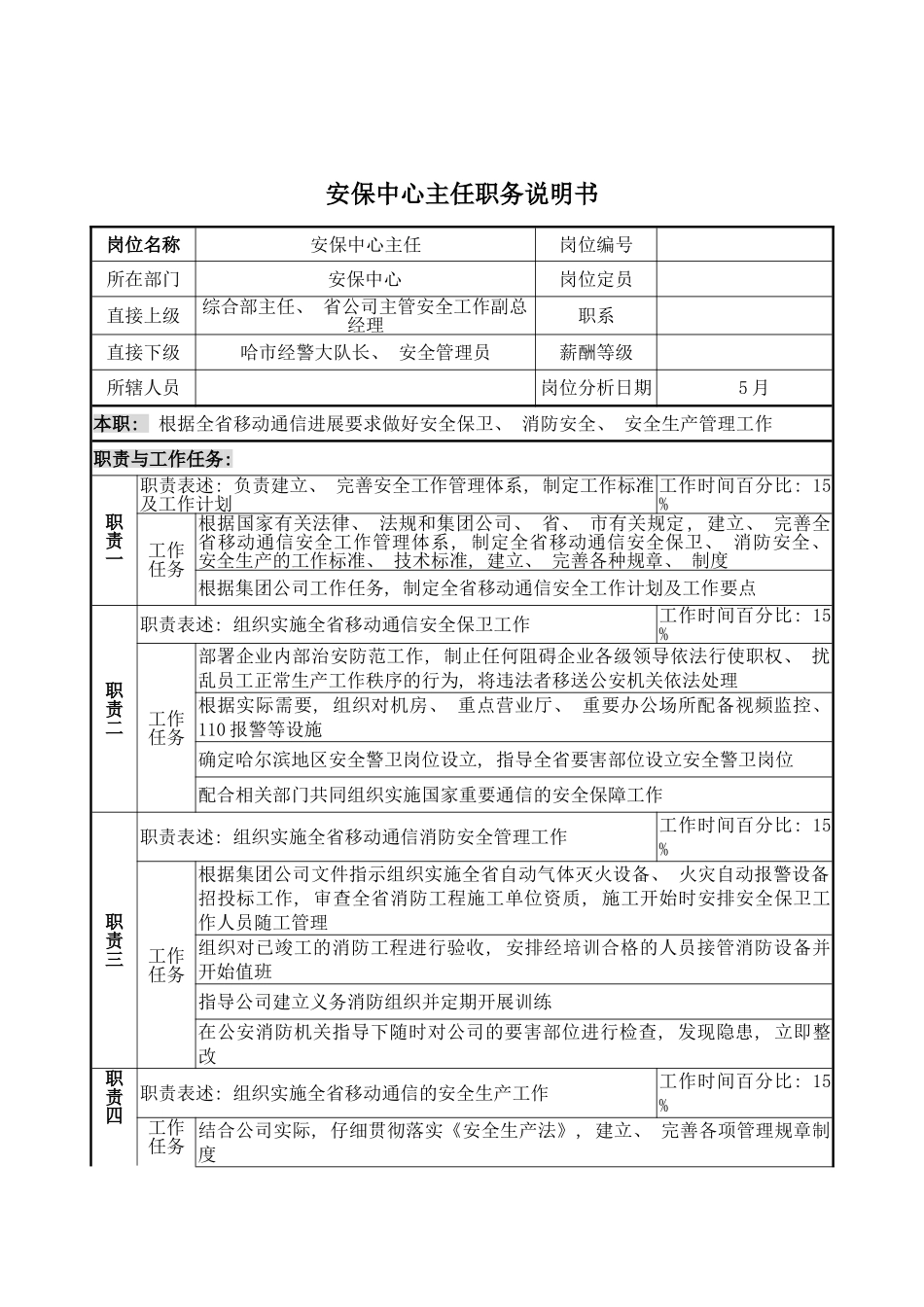 安保中心主任职务说明书模板_第2页