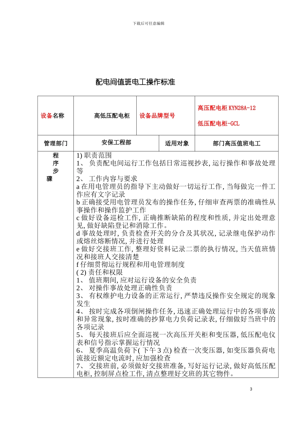 安保工程部设备设施运行检修维护保养管理制度模板_第3页