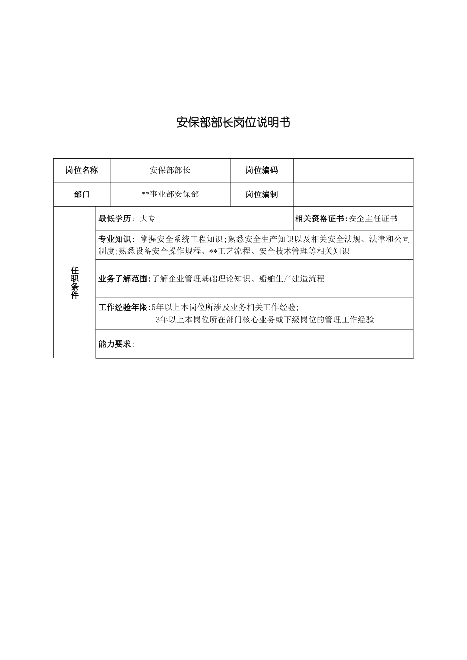 安保部部长岗位职责_第2页