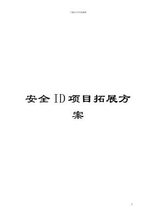 安全ID项目拓展方案模板