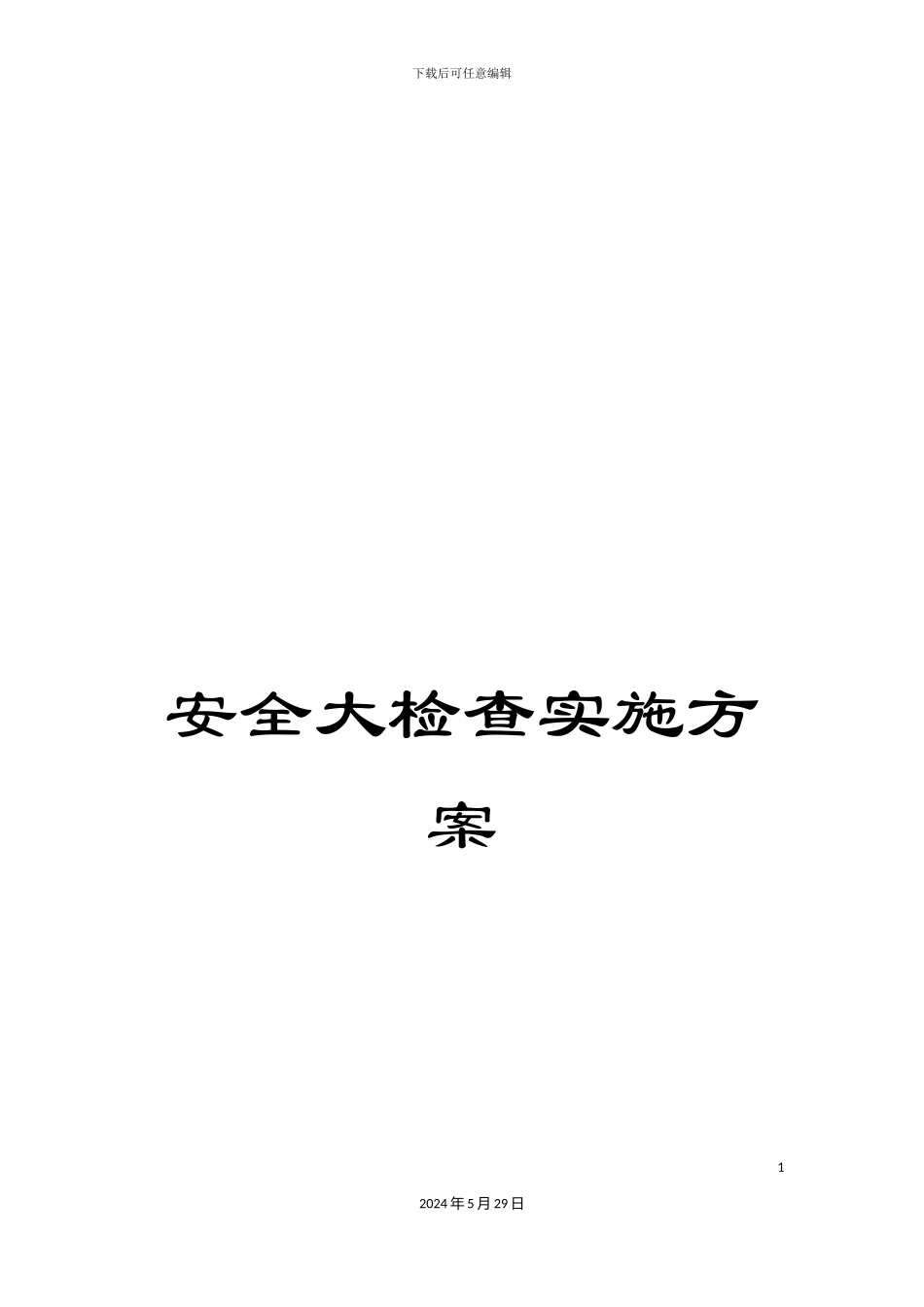 安全大检查实施方案_第1页