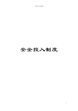 安全投入制度模板