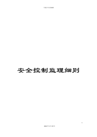 安全控制监理细则