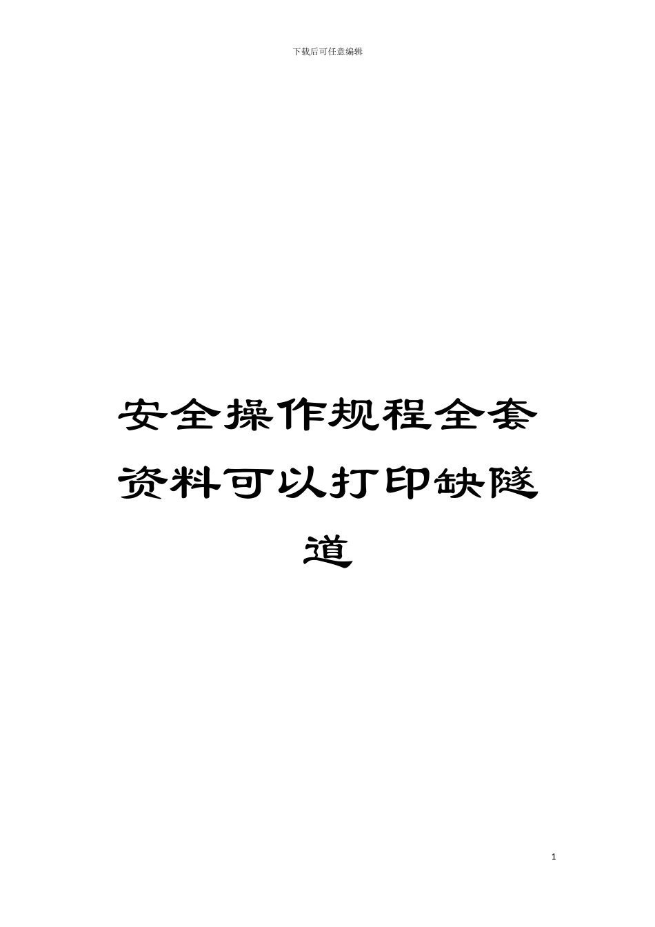 安全操作规程全套资料可以打印缺隧道模板_第1页