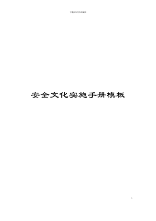 安全文化实施手册模板