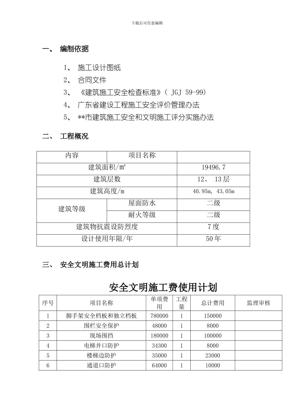 安全文明施工费用使用方案计划样本_第2页