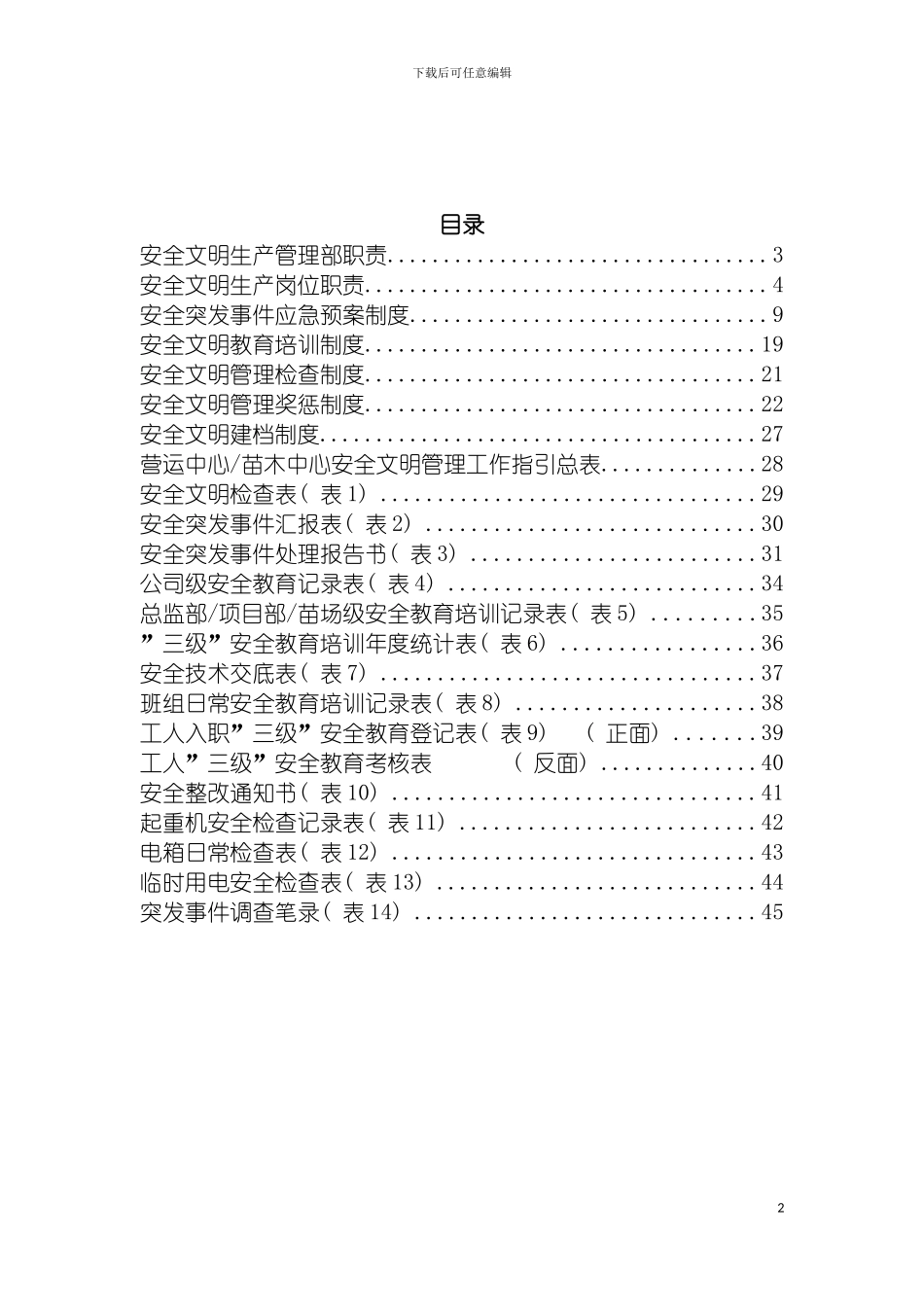 安全文明管理制度附件一模板_第3页