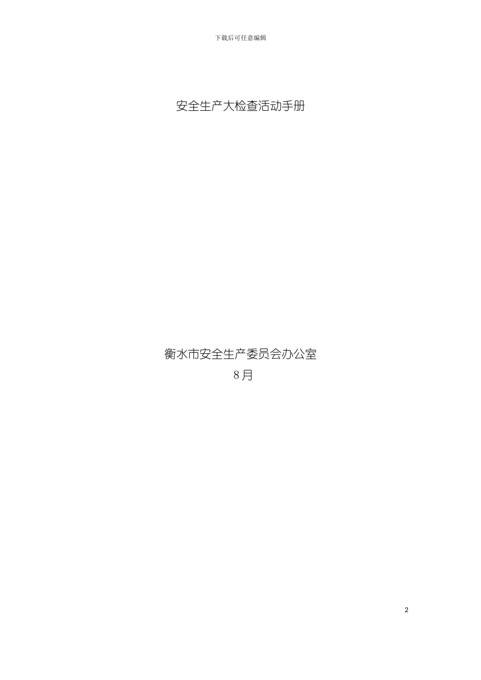 安全生产大检查活动手册模板_第2页