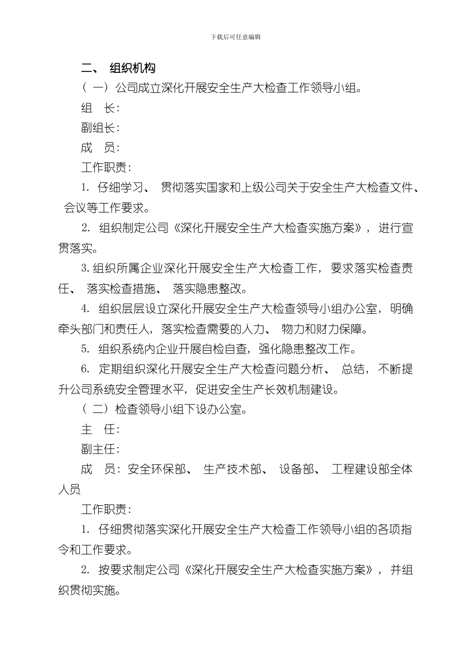 安全生产大检查方案样本_第2页