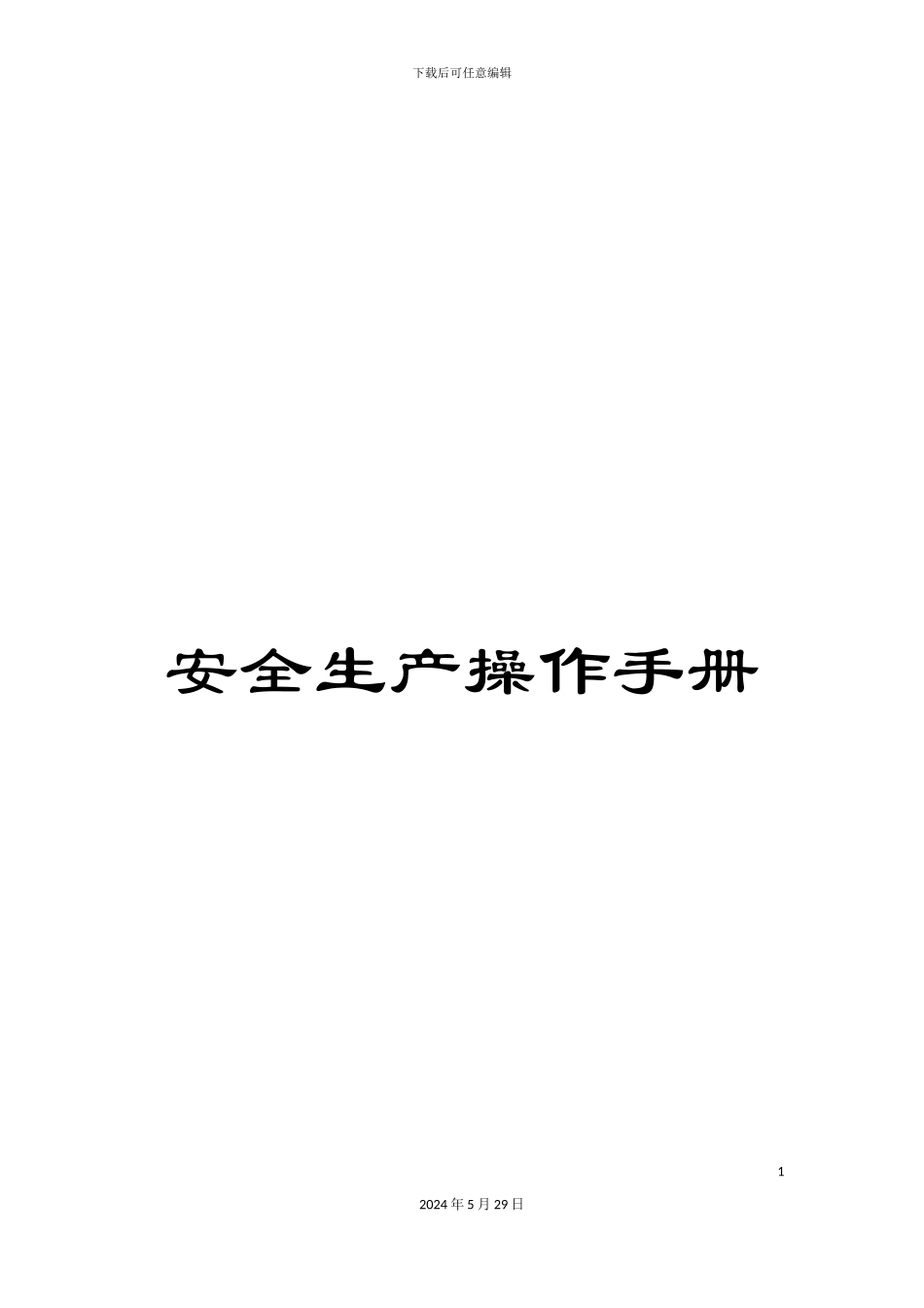 安全生产操作手册_第1页