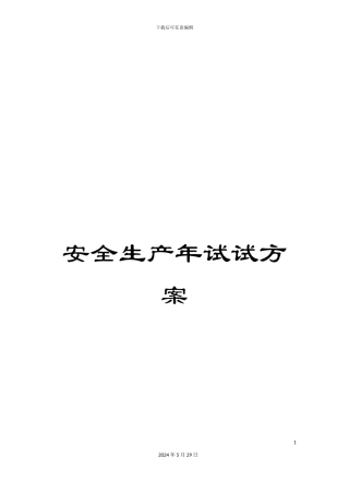安全生产年试试方案