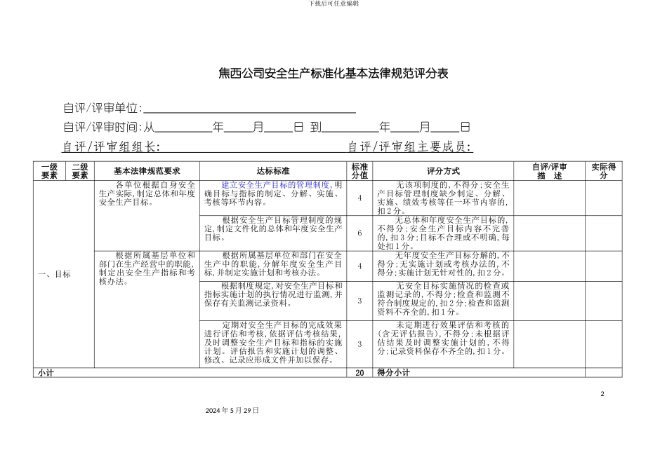 安全生产标准化基本规范评分表_第2页