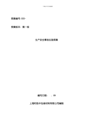 安全生产标准化应急预案新样本