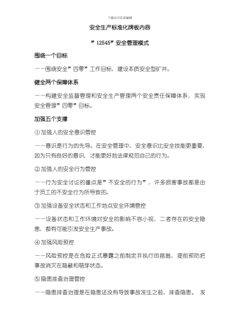 安全生产标准化标准化牌板内容样本