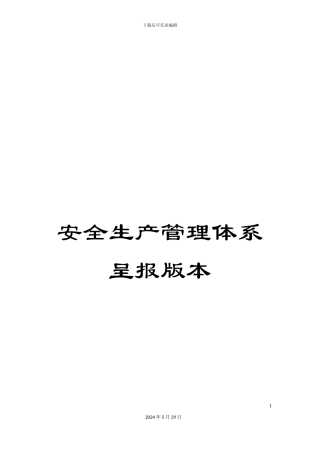 安全生产管理体系呈报版本