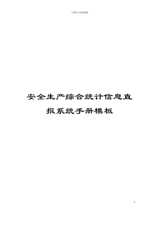 安全生产综合统计信息直报系统手册模板