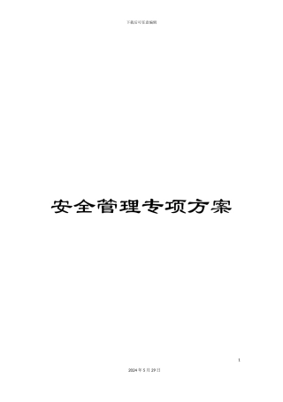 安全管理专项方案