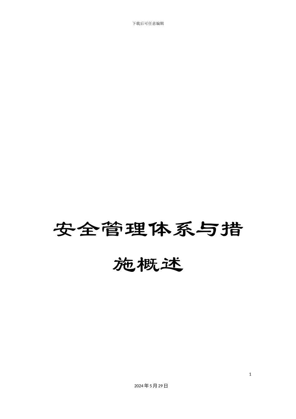 安全管理体系与措施概述_第1页