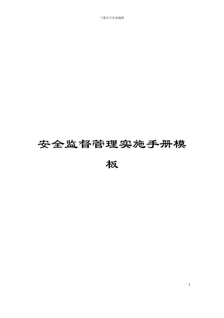 安全监督管理实施手册模板