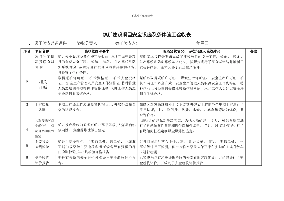 安全设施竣工验收检查表样本_第1页