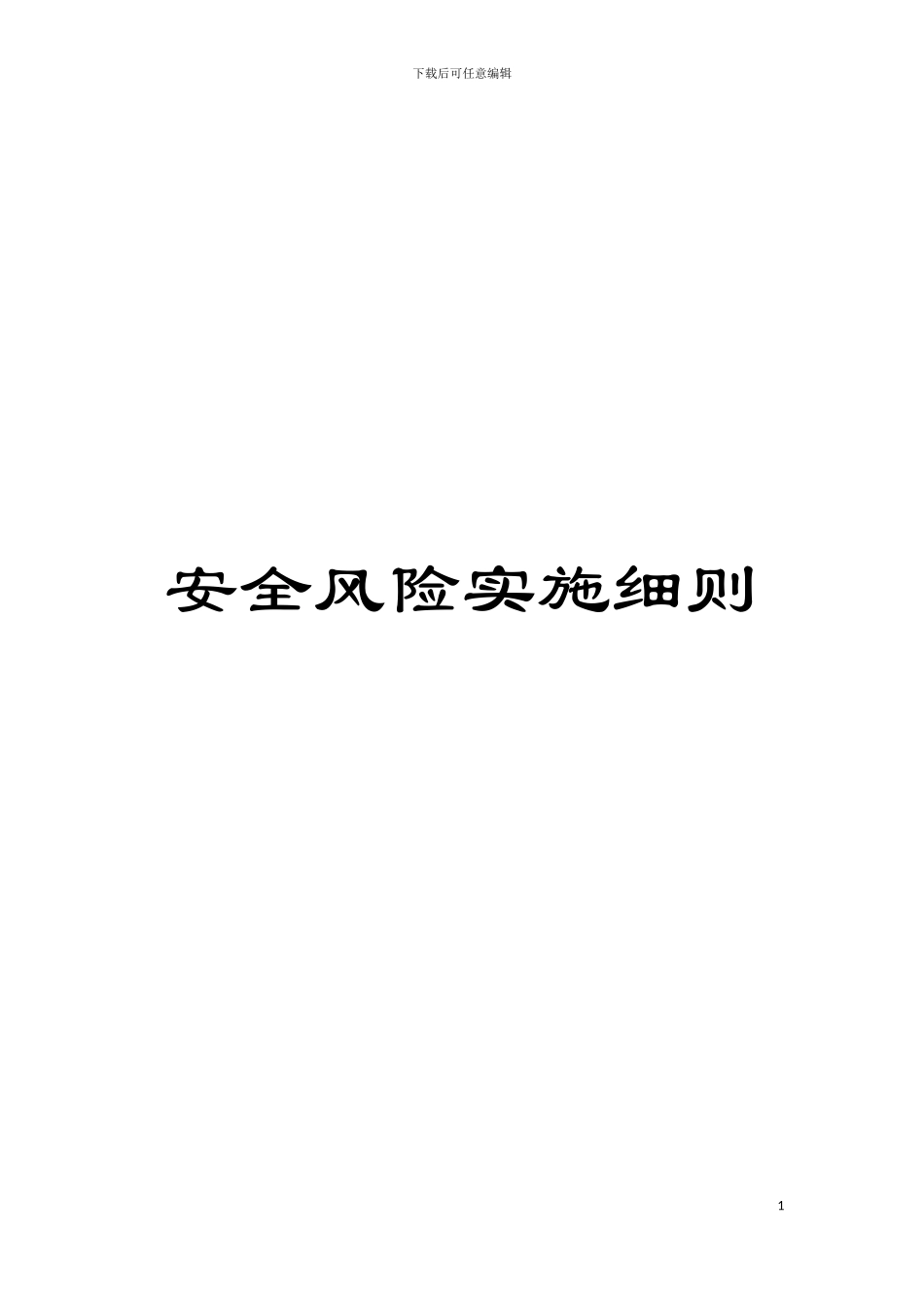 安全风险实施细则模板_第1页
