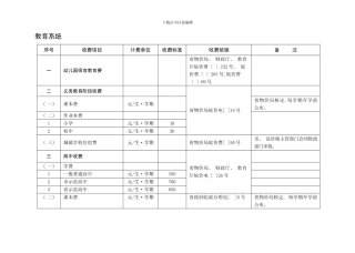 安徽收费标准样本