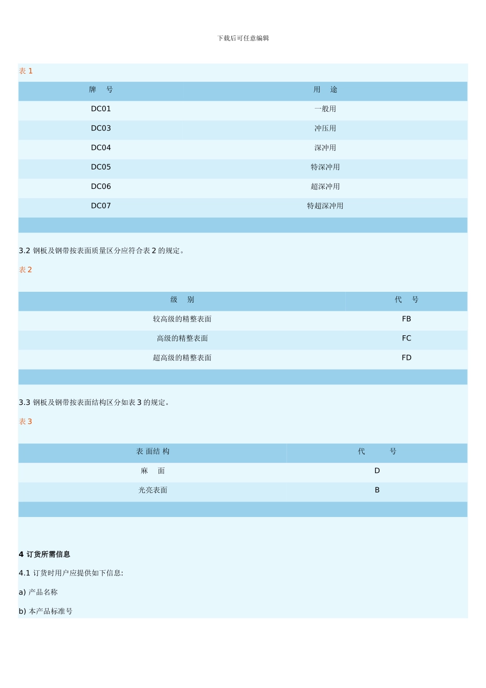 宝山钢铁股份有限公司企业标准DC系列样本_第2页