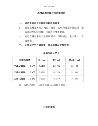 实用农村改厕安装技术规范样本