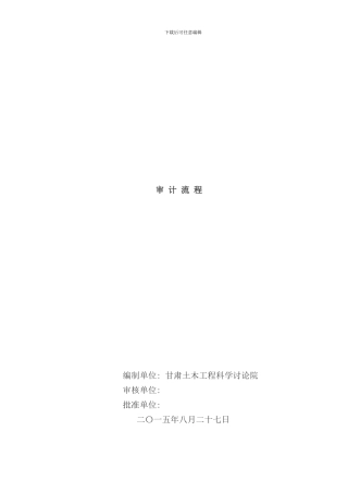 审计小组工作流程样本