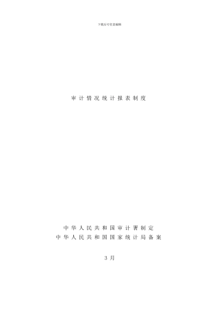 审计情况统计报表制度样本
